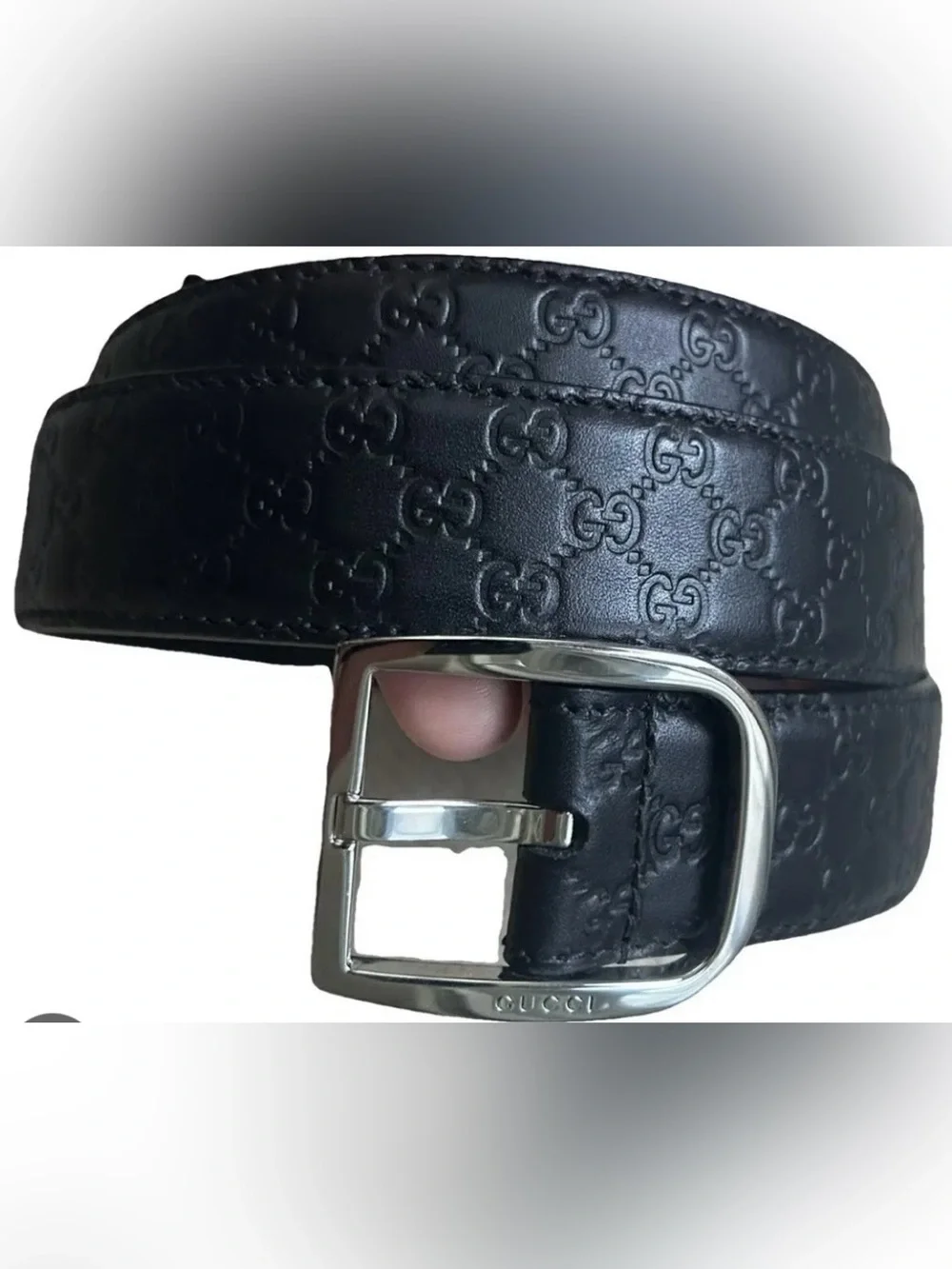 Gucci Microguccissima Soft Acero GG Leather Belt-Authentic w tags & bag